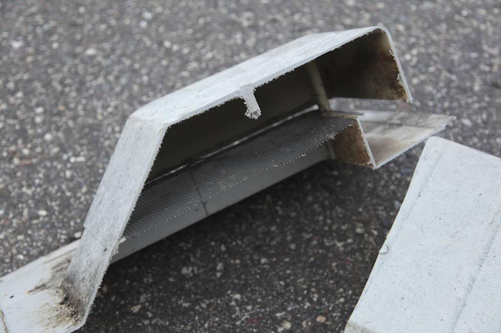 Cross section of crappy roof vent removed from Wayzata Asphalt Shingle roof