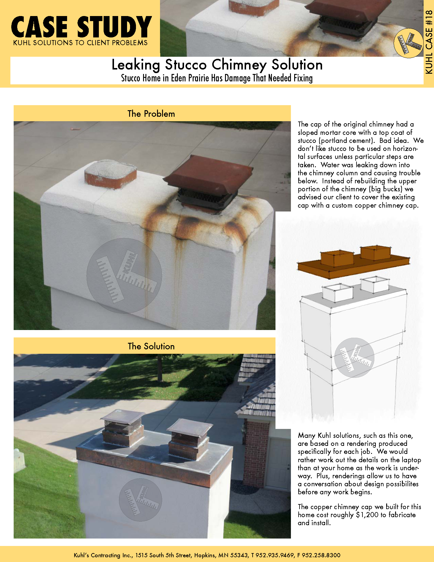 Leaking Stucco Chimney Solution