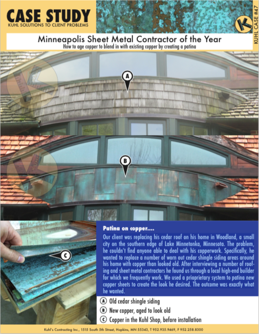 How to age copper to blend in with existing copper by creating a patina